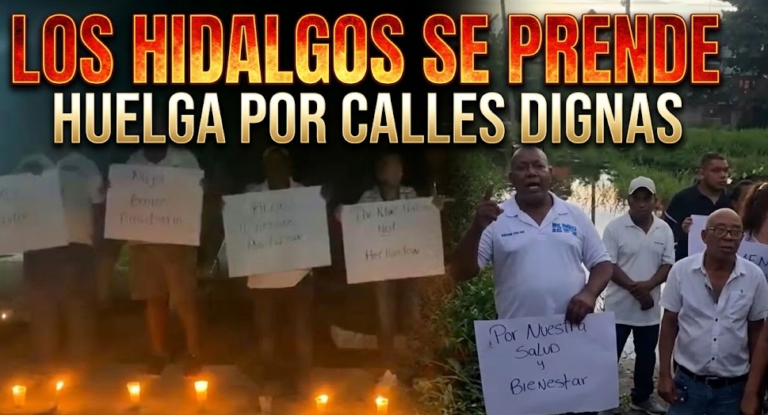 HABITANTES DE LOS HIDALGOS SE VAN A HUELGA, DICEN NO AGUANTAR MAS LA SITUACION DE LAS CALLES (VIDEO)